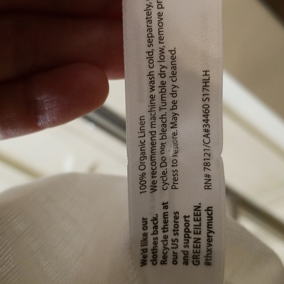 Eileen Fisher organic linen draw string skirt with side slits. - Picture 2 of 2